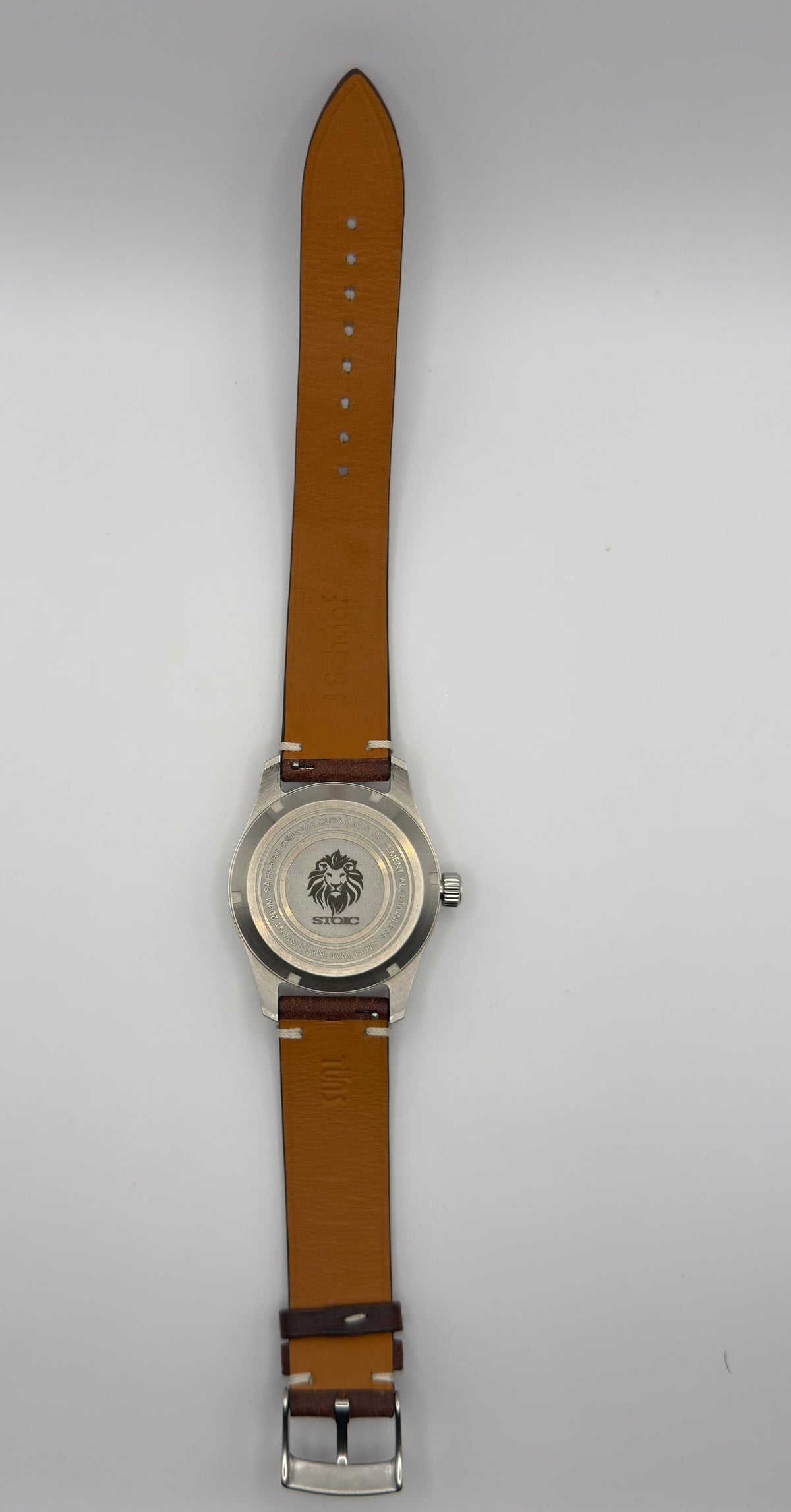 STOIC The Pathfinder: Full rear view of the watch and strap